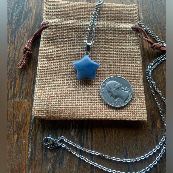Blue Aventurine Star Necklace Aventurine Necklace Aventurine Pendant - Picture 2 of 2